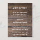 Simple Rustic Wood Wedding Guest — Details-kaart Informatiekaartje (Voorkant)