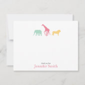 Simple Safari Animal Personalize Stationery Kaart (Voorkant)