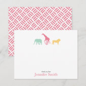 Simple Safari Animal Personalize Stationery Kaart (Voorkant / Achterkant)