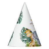 Simple Safari Oerwoud Monogram 1e verjaardag Feesthoedjes (Links)