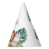 Simple Safari Oerwoud Monogram 1e verjaardag Feesthoedjes (Rechts)