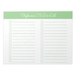 Simple Sage Green 8.5x11 Two Column Checklist Notitieblok