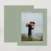 Simple Sage Green BUDGET Weddenschap Foto bedankt (Voorkant / Achterkant)