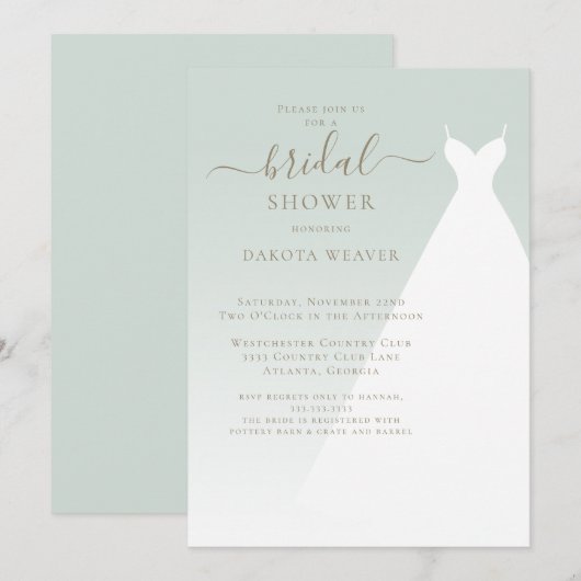 Simple Sage Green Calligraphy Vrijgezellenfeest Kaart (Voorkant / Achterkant)