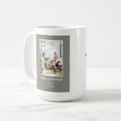 Simple Sage Green Christmas Photo Koffiemok (Voorkant links)