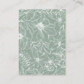 Simple Sage Green Floral Garden Wedding Details Informatiekaartje (Achterkant)