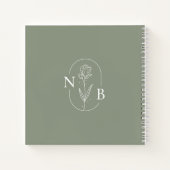 Simple Sage Green Modern Wedding Guestbook Notitieboek (Achterkant)