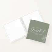 Simple Sage Green Modern Wedding Guestbook Notitieboek (Binnen)