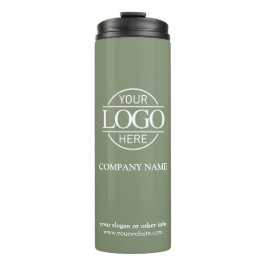Simple Sage Green Promo Company Business Logo Thermosbeker