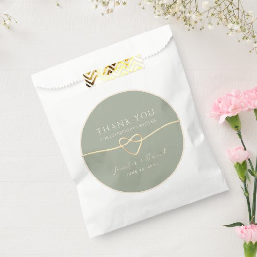 Simple Sage Green Wedding Favor Bag Bedankzakje (Gezegeld)