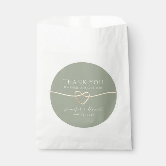 Simple Sage Green Wedding Favor Bag Bedankzakje (Voorkant)
