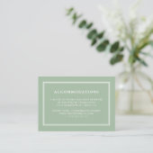 Simple Sage Green Wedding Hotel Accommododation Ka Informatiekaartje (Staand voorkant)
