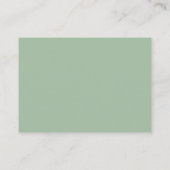 Simple Sage Green Wedding Hotel Accommododation Ka Informatiekaartje (Achterkant)