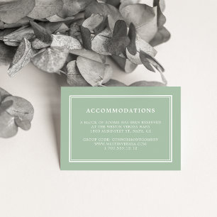 Simple Sage Green Wedding Hotel Accommododation Ka Informatiekaartje