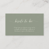 Simple Sage Green Wedding Informatiekaartje (Voorkant)
