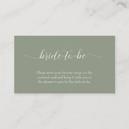 Simple Sage Green Wedding Informatiekaartje