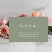 Simple Sage Green Wedding Informatiekaartje