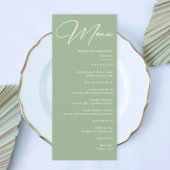 Simple Sage Green Wedding Menu