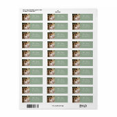 Simple Sage Green Weduwfoto Return-adres Etiket (Full Sheet)