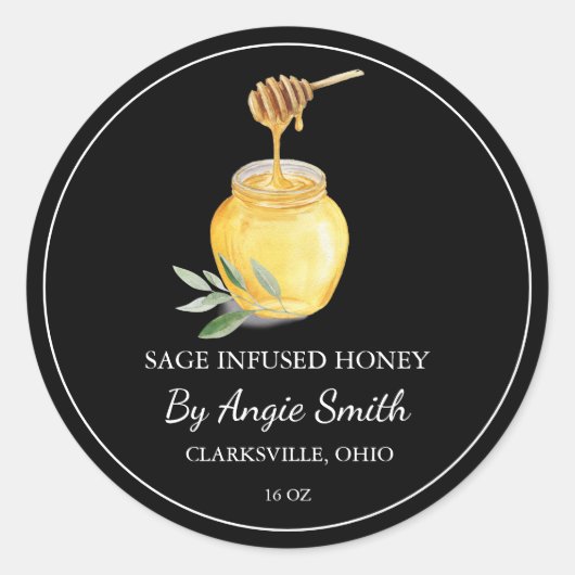Simple Sage Infused Honey Label (Voorkant)
