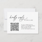 Simple Sage Minimalist QR code Wedding RSVP Cards Kaartje (Voorkant)