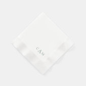 Simple Sage Monogram II Wedding Cocktail Napkins Servet (Hoek)