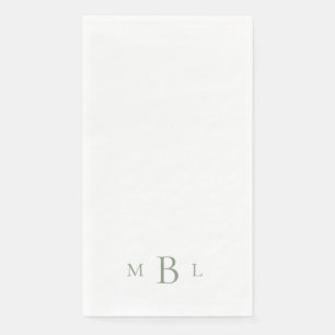 Simple Sage Monogram Weddenschap Servet