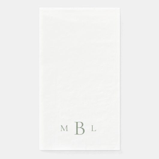 Simple Sage Monogram Weddenschap Servet (Voorkant)
