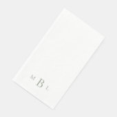 Simple Sage Monogram Weddenschap Servet (Hoek)