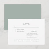 Simple Sage & White Wedding RSVP-Kaart RSVP Kaartje (Voorkant / Achterkant)