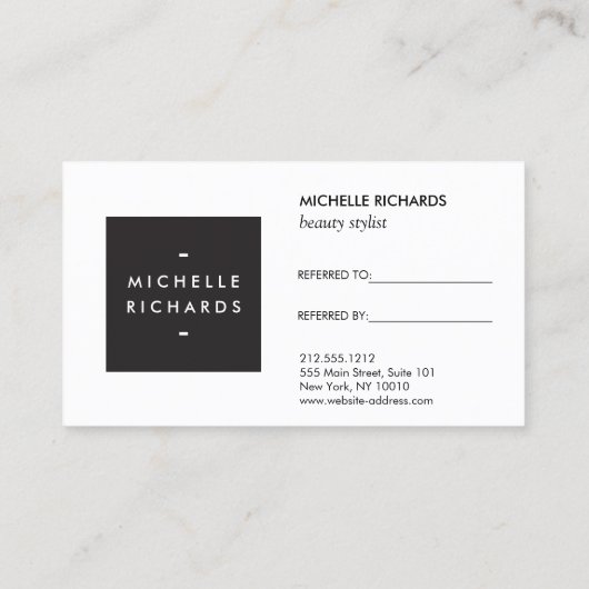 Simple Salon Customer Referral Kaart (Achterkant)