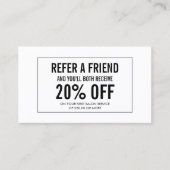 Simple Salon Customer Referral Kaart (Voorkant)