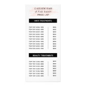 Simple Salon Waterverf Price List Services Reclamekaart (Voorkant)