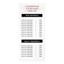 Simple Salon Waterverf Price List Services