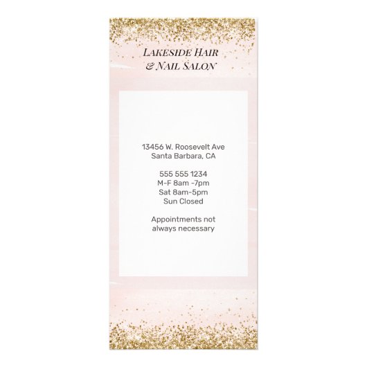 Simple Salon Waterverf Price List Services Reclamekaart (Achterkant)