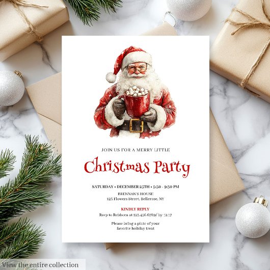 Simple Santa Claus Editable Christmas Office Card Kaart
