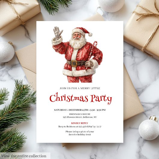 Simple Santa Claus Editable Christmas Office   Kaart