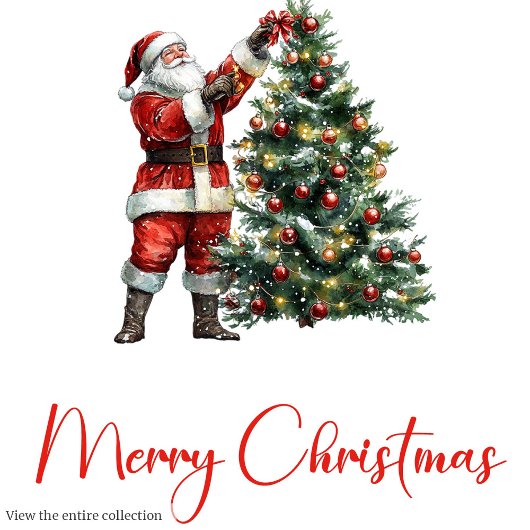 Simple Santa Claus Modern Script Font Holiday Card Feestdagenkaart