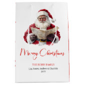 Simple Santa Claus Stylish Modern Holiday Gift Bag Medium Cadeauzakje (Voorkant)