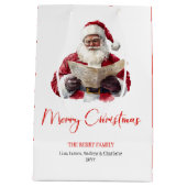 Simple Santa Claus Stylish Modern Holiday Gift Bag Medium Cadeauzakje (Achterkant)