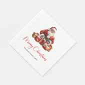 Simple Santa Claus Stylish Modern Holiday Napkin Servet (Hoek)