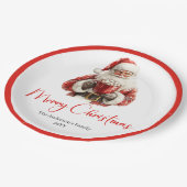 Simple Santa Claus Stylish Modern Holiday Plate Papieren Bordje (Gekanteld)