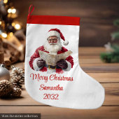 Simple Santa Claus Stylish Modern Holiday Stocking Grote Kerstsok