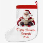 Simple Santa Claus Stylish Modern Holiday Stocking Grote Kerstsok (Achterkant)