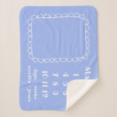 Simple Scalloped Lijst Baby Milestone Sherpa Deken (Voorkant)