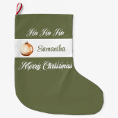 Simple Scandinavian neutral personalized christmas Grote Kerstsok (Voorkant)
