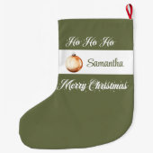 Simple Scandinavian neutral personalized christmas Grote Kerstsok (Achterkant)