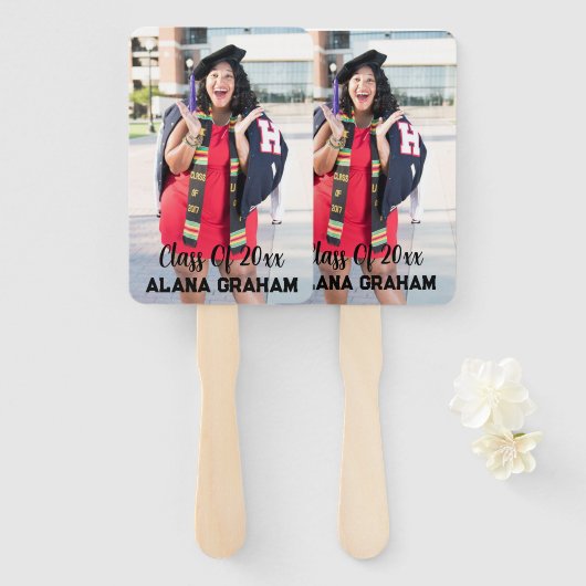 Simple School Photo Afstuderen Handwaaier (Voorkant en achterkant)