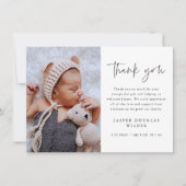 Simple Script Baby Photo Bedankkaart (Voorkant)