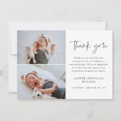 Simple Script Baby Photo Bedankkaart (Voorkant)